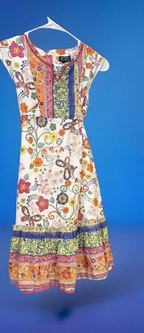 Butterfly Floral Boho Fairy Core Whimsy Dress Girls 12